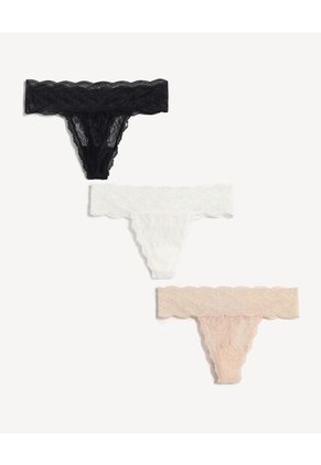 Panty Para Mujer Tanga Color Negro Marca Seven Seven #28800118