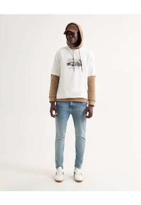 Camiseta Estampado Retro  Para Hombre Marfil Seven Seven