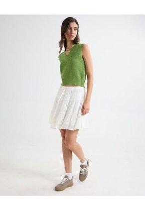 Falda Para Mujer Corto Color Crudo Marca Seven Seven #28140906