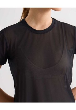 Camiseta Deportiva En Mesh Para Mujer Negro Seven Seven