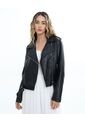 Chaqueta Tipo Biker   Para Mujer Negro Seven Seven de Seven Seven