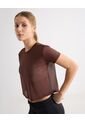 Camiseta Mesh Manga Corta  Para Mujer Café Seven Seven de Seven Seven