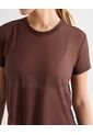 Camiseta Mesh Manga Corta  Para Mujer Café Seven Seven de Seven Seven