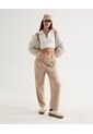 Pantalón Recto Con Pinzas  Para Mujer Beige Seven Seven de Seven Seven