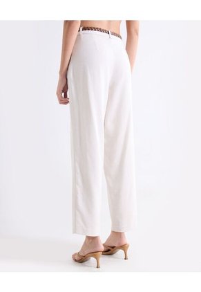 Pantalón Sastrero Con Pretina Clásica Para Mujer Crema Seven Seven