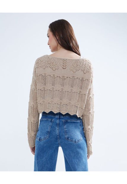 Saco Para Mujer Cuello Redondo Color Marfil Marca Seven Seven #28330642