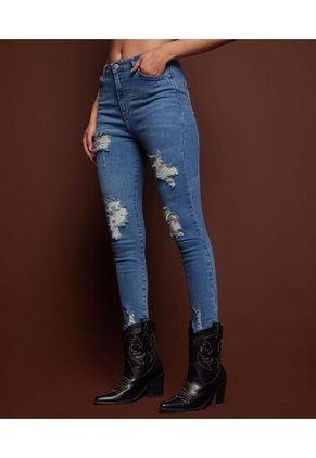Jean Para Mujer Skinny Color Azul Medio Marca Seven Seven #28160693