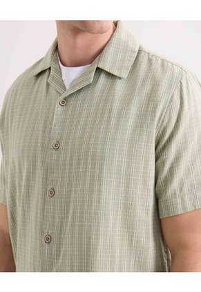 Camisa Resort Estampada  Para Hombre Verde Seven Seven