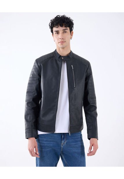 Chaqueta Para Hombre Pu Color Negro Marca Seven Seven #45080441