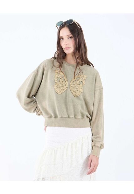 Buzo Para Mujer Cuello Redondo Color Verde  Marca Seven Seven #28060445