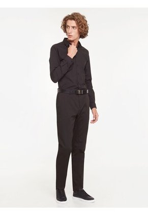 Camisa Cuello Gales  Para Hombre Negro Seven Seven