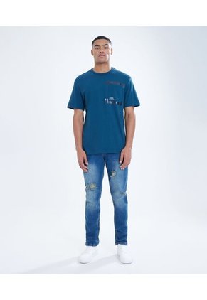 Camiseta Para Hombre Manga Corta Color Azul Oscuro Marca Seven Seven #45092429