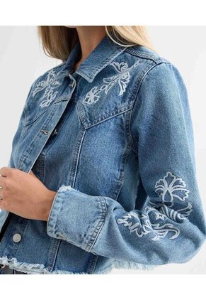 Chaqueta Para Mujer Trucker Color Azul Medio Marca Seven Seven #28080955