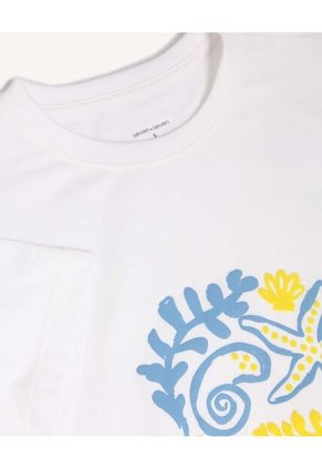 Camiseta Con Estampado Playero  Para Mujer Crudo Seven Seven