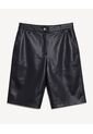 Short Bermuda Efecto Cuero  Para Mujer Negro Seven Seven de Seven Seven