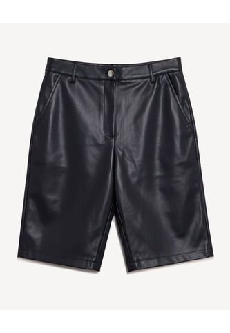 Short Bermuda Efecto Cuero  Para Mujer Negro Seven Seven Seven Seven