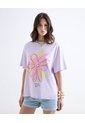 Camiseta Oversize Estampada  Para Mujer Lila Seven Seven de Seven Seven