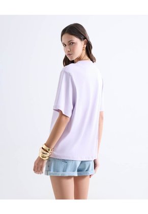 Camiseta Oversize Estampada Para Mujer Lila Seven Seven