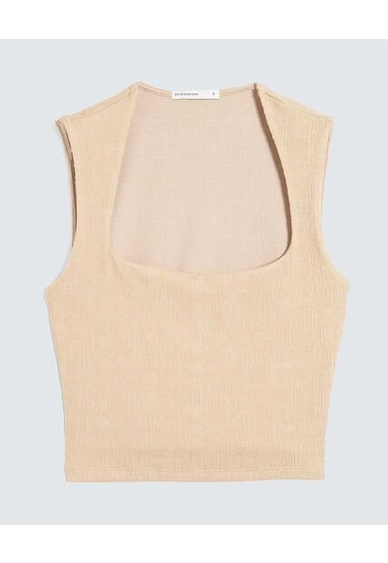 Camiseta Para Mujer Manga Sisa Moda Color Beige Marca Seven Seven #28096277