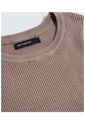 Camiseta Para Mujer Manga Corta Color Cafe Claro Marca Seven Seven #28096036