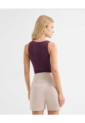 Camiseta Para Mujer Manga Sisa Cuello V Color Vino Marca Seven Seven #28096267