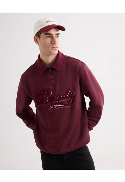 Buzo Para Hombre Zipper Color Vino Marca Seven Seven #45060707