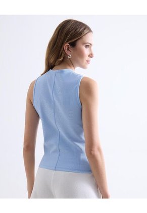 Camiseta  Para Mujer Manga Sisa Cuello Redondo Color Celeste Marca Seven Seven #28096563