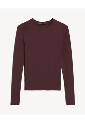 Camiseta  Para Mujer Manga Larga Cuello Redondo Color Café Marca Seven Seven #28097599 Seven Seven