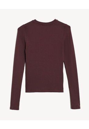 Camiseta  Para Mujer Manga Larga Cuello Redondo Color Café Marca Seven Seven #28097599