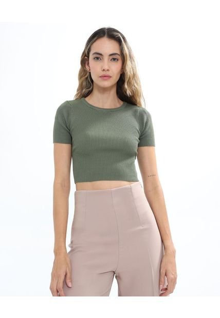 Camiseta Para Mujer Manga Corta Color Verde  Marca Seven Seven #28095882