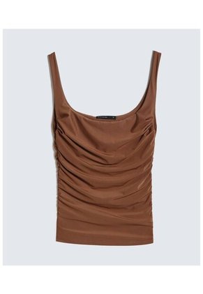 Camiseta Para Mujer Manga Sisa Color Cafe Oscuro Marca Seven Seven #28096127