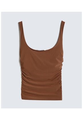 Camiseta Para Mujer Manga Sisa Color Cafe Oscuro Marca Seven Seven #28096127