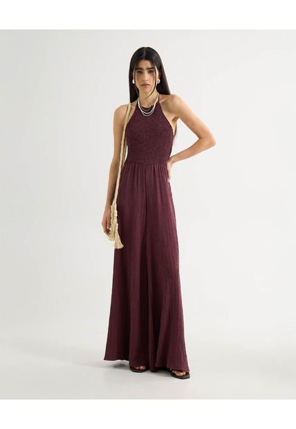 Enterizo Para Mujer Manga Sisa Color Vino Marca Seven Seven #28320432