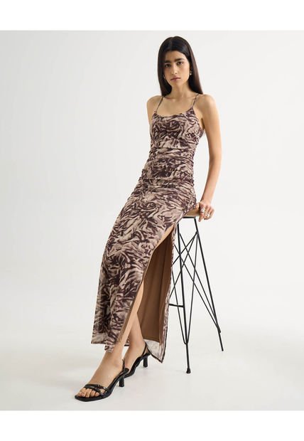 Vestido Para Mujer M/Sisa Largo Color Café Marca Seven Seven #28171382