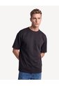 Camiseta Pesada Cortes Frontales  Para Hombre Negro Seven Seven de Seven Seven