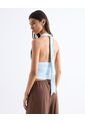 Top Halter Con Drapeado Fruncido  Para Mujer Celeste Seven Seven de Seven Seven