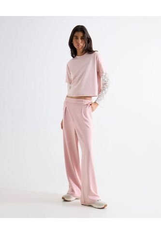 Pantalón Sudadera Encauchada  Para Mujer Rosado Seven Seven Seven Seven