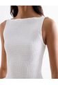 Blusa Ajustada Texturizada  Para Mujer Blanco Seven Seven de Seven Seven