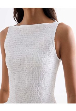 Blusa Ajustada Texturizada  Para Mujer Blanco Seven Seven