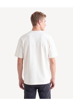 Camiseta Comfy Textura De Punto  Para Hombre Marfil Seven Seven