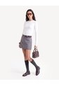 Skort Con Cinturón Removible  Para Mujer Gris Seven Seven de Seven Seven