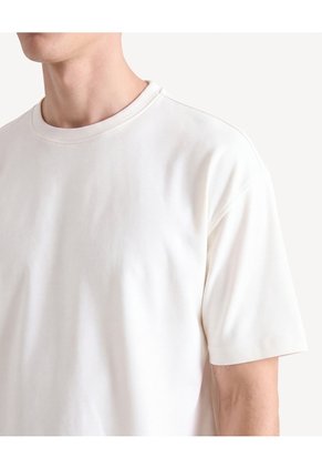 Camiseta Comfy Textura De Punto  Para Hombre Marfil Seven Seven