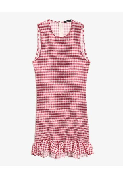 Vestido Mini Ajustado Cuadros  Para Mujer Rojo Seven Seven