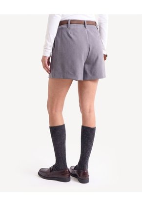 Skort Con Cinturón Removible Para Mujer Gris Seven Seven