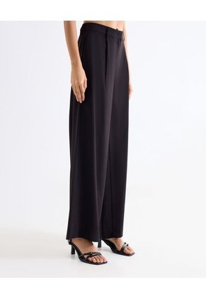 Pantalón Tiro Alto Con Prenses  Para Mujer Negro Seven Seven
