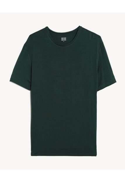 Camiseta Slim Fit Cuello Redondo  Para Hombre Verde Seven Seven