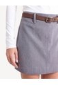 Skort Con Cinturón Removible  Para Mujer Gris Seven Seven de Seven Seven