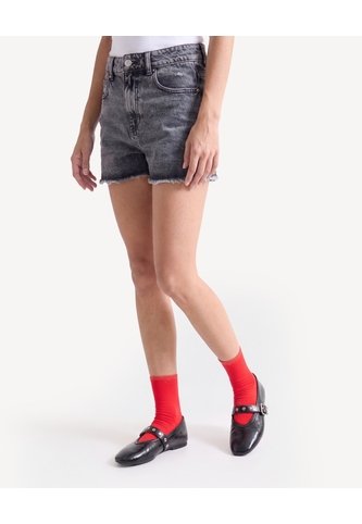 Short Denim Con Rotos Y Desgaste  Para Mujer Negro Seven Seven Seven Seven