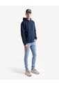 Buzo Hoodie Pesado Bolsillo Canguro  Para Hombre Azul Seven Seven de Seven Seven