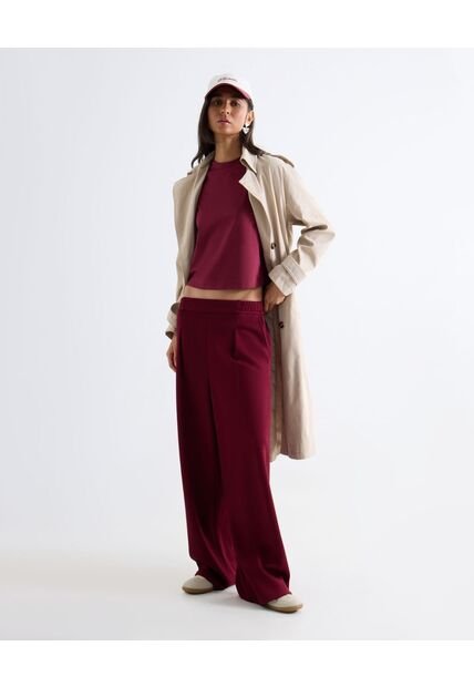 Pantalón Sudadera Encauchada  Para Mujer Crema Seven Seven